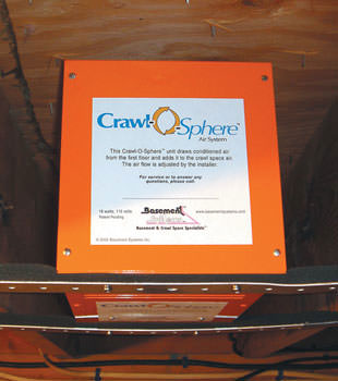 A ventilation fan installed for a crawl space in Hinckley