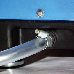 A self-draining crawl space dehumidifier connected to a sump pump system in Aitkin