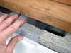 Clear plastic vapor barrier covering for block walls in Duluth, Superior, Bemidji