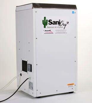 A Energy Efficient basement dehumidifier installed in a finished basement in Spooner