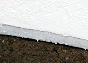 Insulation installed on a crawl space floor in Milaca
