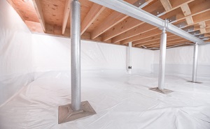 Crawl space structural support jacks installed in Grantsburg