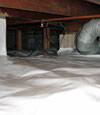 A Cloquet crawl space moisture system with a low ceiling