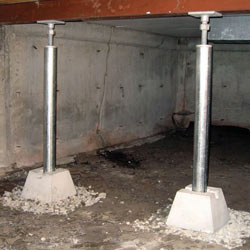 Installed crawl space jack post system in Pierz
