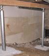 A system of crawl space support posts adding structural support to a crawl space in Nisswa