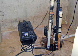 Pedestal sump pump system installed in a home in Two Harbors