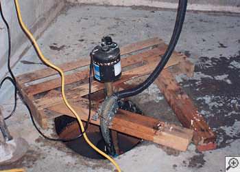 A Two Harbors sump pump system that failed and lead to a basement flood.