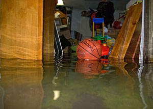 A flooded basement bedroom in Rush City