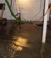 Several feet of floodwaters in a Hinckley basement