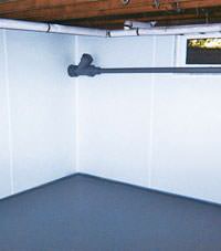 Plastic basement wall panels installed in a Hayward, Minnesota and Wisconsin home