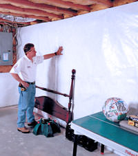 Plastic 20-mil vapor barrier for dirt basements, Hayward, Minnesota and Wisconsin installation