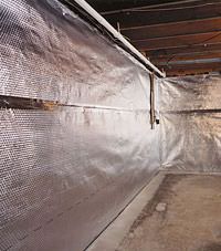 Radiant heat barrier and vapor barrier for finished basement walls in Hayward, Minnesota and Wisconsin